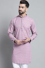 Men's Purple  Chikankari Embroidered And Sequence Kurta