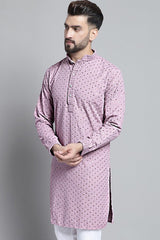 Men's Purple  Chikankari Embroidered And Sequence Kurta