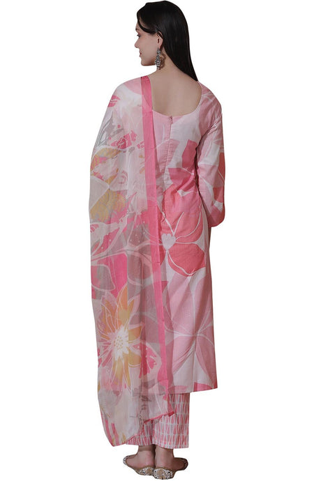 Pink Cotton Digital Printed Salwar Suit