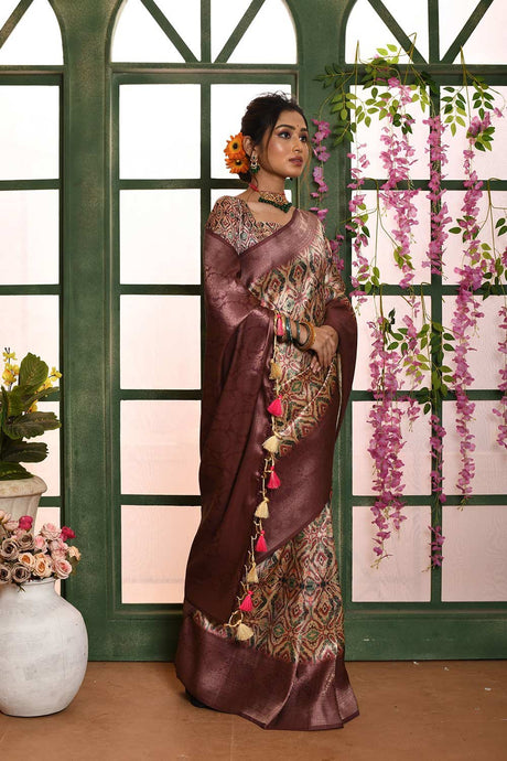 Purple Silk Zari Woven Saree