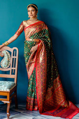 Green Banarsi Silk Zari Weaving Saree