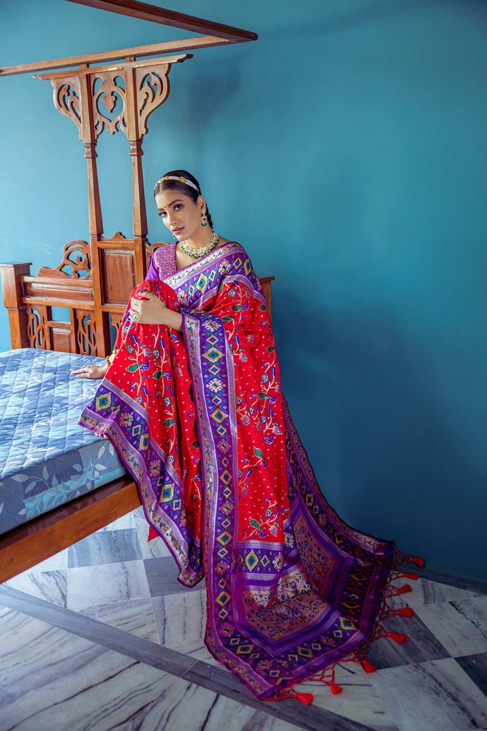 Red Banarsi Silk Weaving Saree
