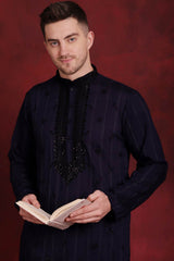 Men's Sequins Embroidered Kurta Pajama Set