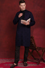 Men's Sequins Embroidered Kurta Pajama Set