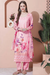 Pink Cotton Digital Printed Salwar Suit