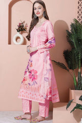 Pink Cotton Digital Printed Salwar Suit