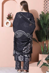 Black Cotton Digital Printed Salwar Suit