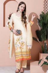 Yellow Cotton Digital Printed Salwar Suit