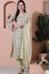 Green Cotton Digital Printed Salwar Suit