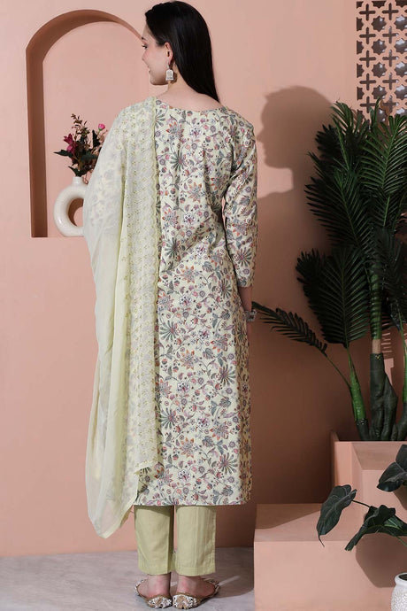 Green Cotton Digital Printed Salwar Suit