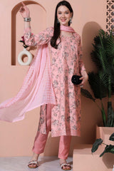 Pink Cotton Digital Printed Salwar Suit