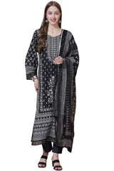 Black Cotton Digital Printed Dress Material