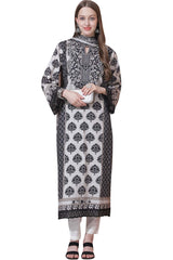 White Cotton Digital Printed Dress Material