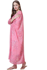 Pink Satin Digital Printed Dress Material