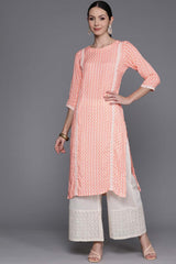 Women's Off White Viscose Rayon Printed Kurta