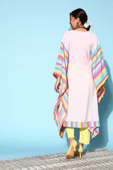 Women's Pink Crepe Printed Kurta