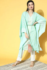 Women's Green Polyester Printed Kurta