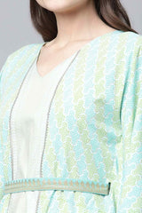 Women's Green Polyester Printed Kurta