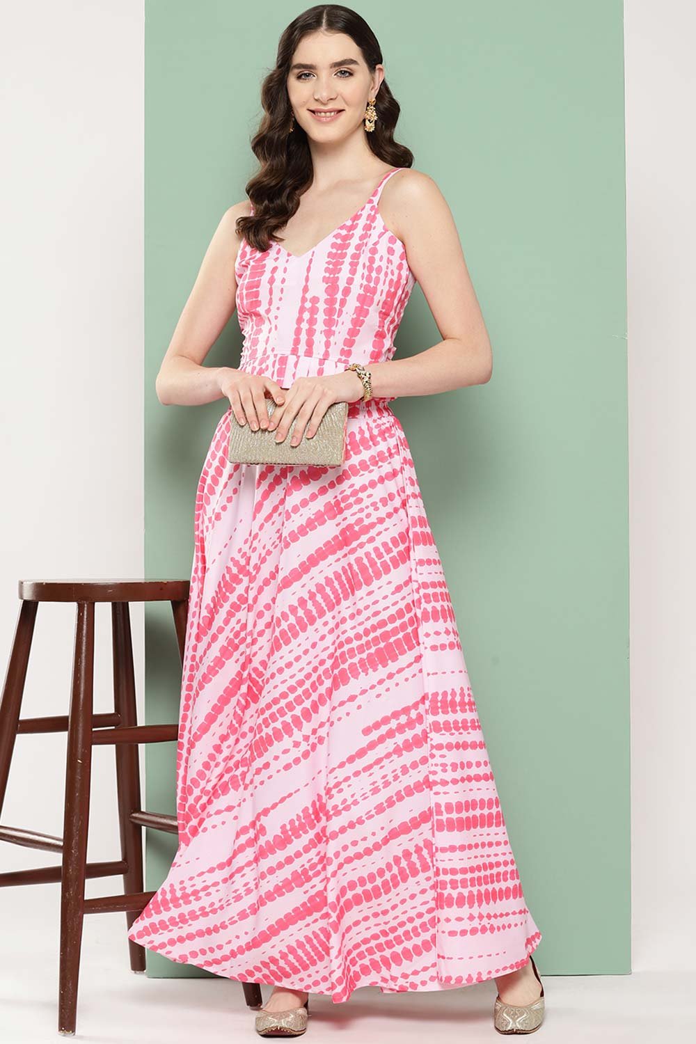 Women's Pink Polyester Printed Co-Ord Set