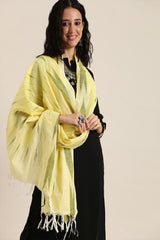 Women's Yellow Cotton Dupatta