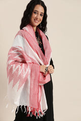 Women's White Cotton Dupatta