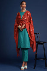 Women's Maroon Silk Blend Dupatta