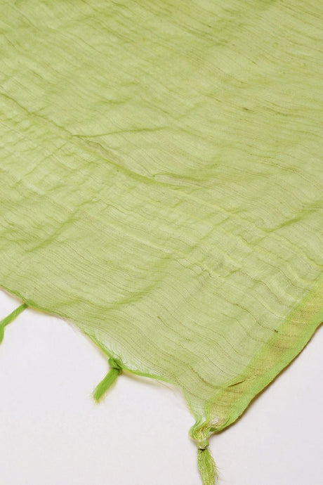 Women's Green Silk Blend Dupatta