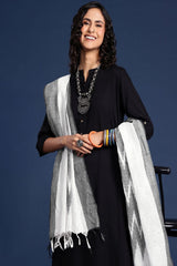 Women's White Silk Blend Dupatta