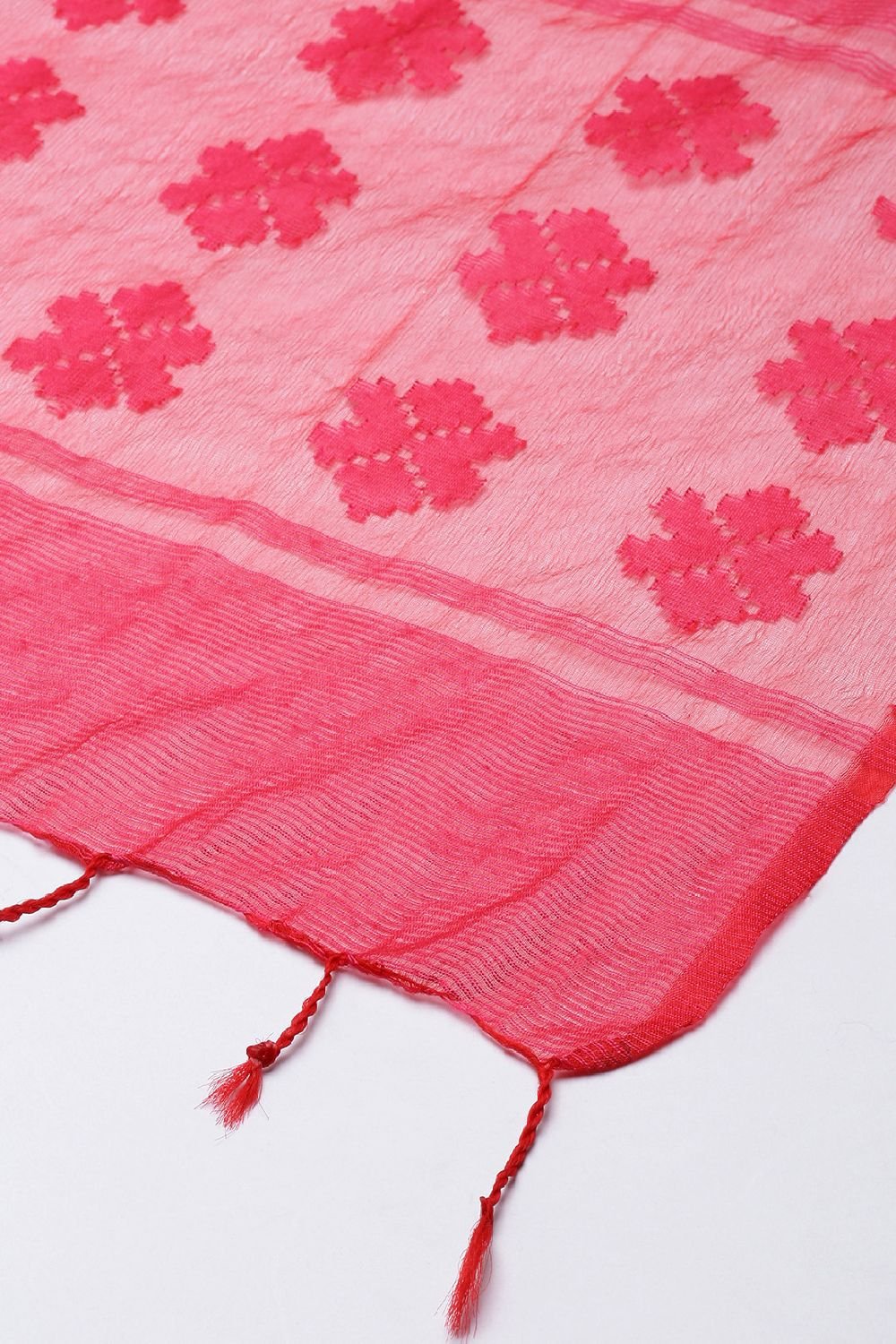 Women's Pink Silk Blend Dupatta