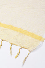 Women's Yellow Silk Blend Dupatta