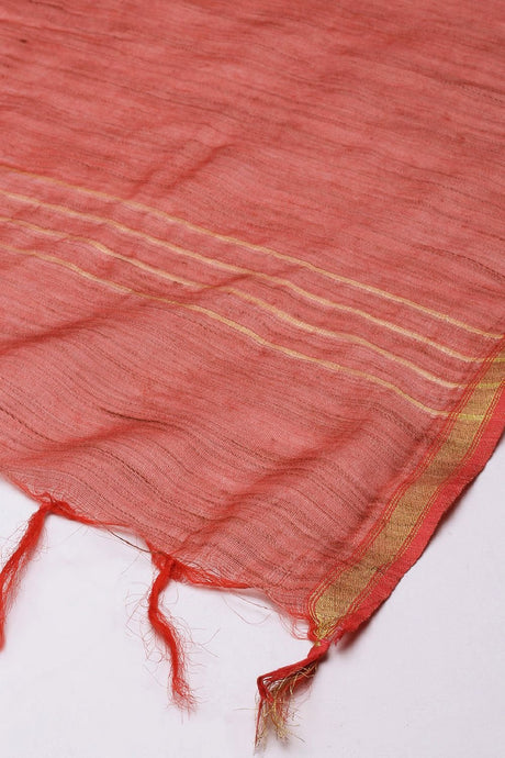 Women's Red Silk Blend Dupatta