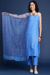 Women's Blue Silk Blend Dupatta