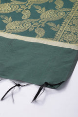 Women's Green Silk Blend Dupatta