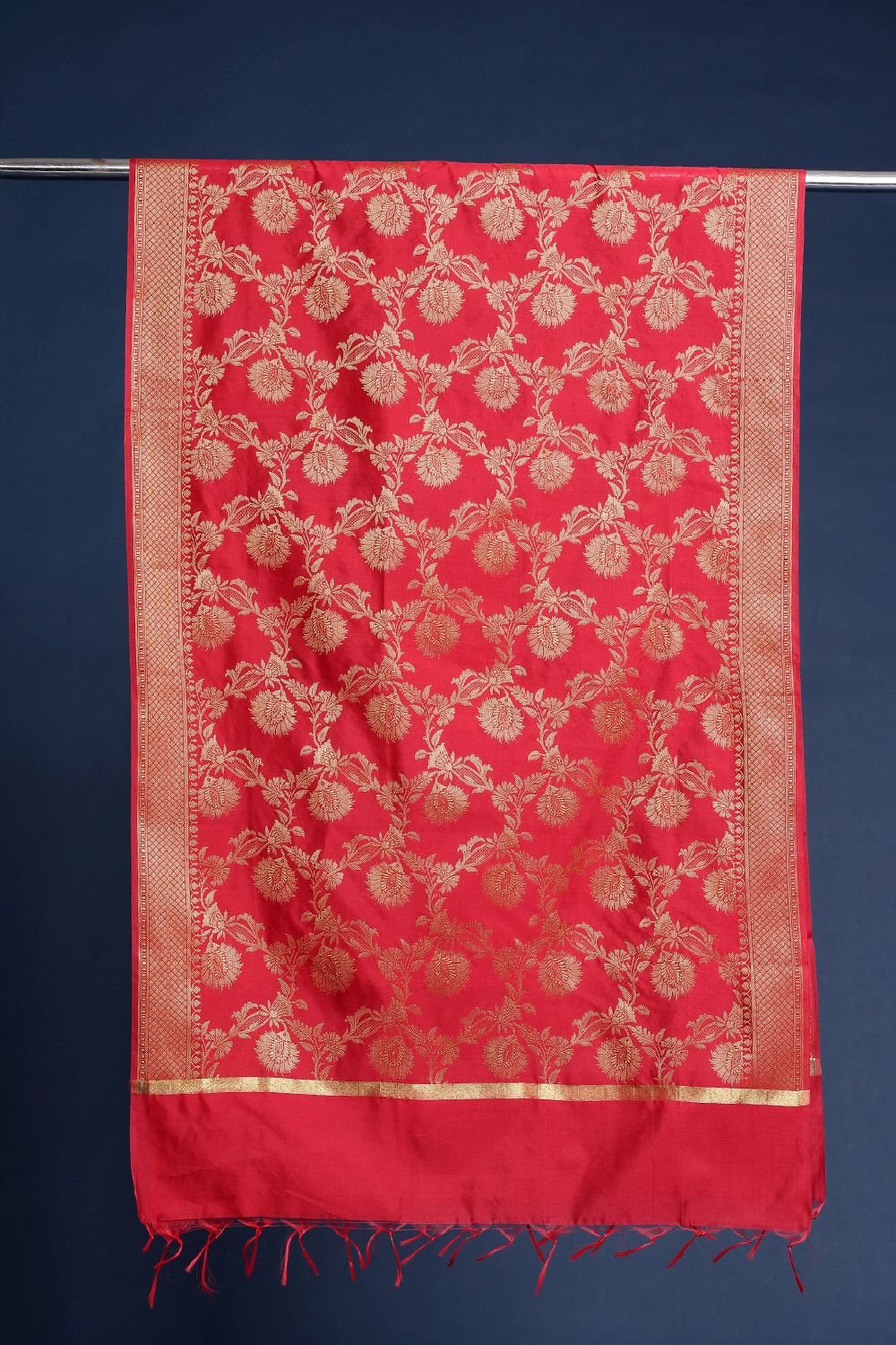 Women's Maroon Silk Blend Dupatta