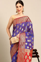 Purple Silk Blend Saree