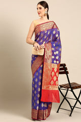 Purple Silk Blend Saree