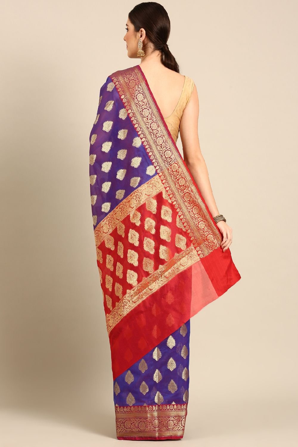 Purple Silk Blend Saree