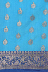 Blue Silk Blend Saree