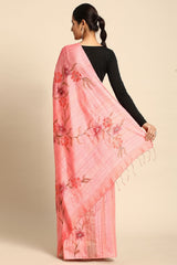 Pink Silk Blend Saree