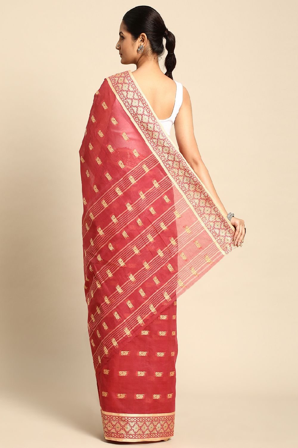 Pink Cotton Saree