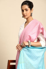 Pink Silk Blend Saree