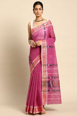 Pink Cotton Saree