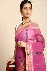 Pink Cotton Saree