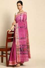 Pink Cotton Saree