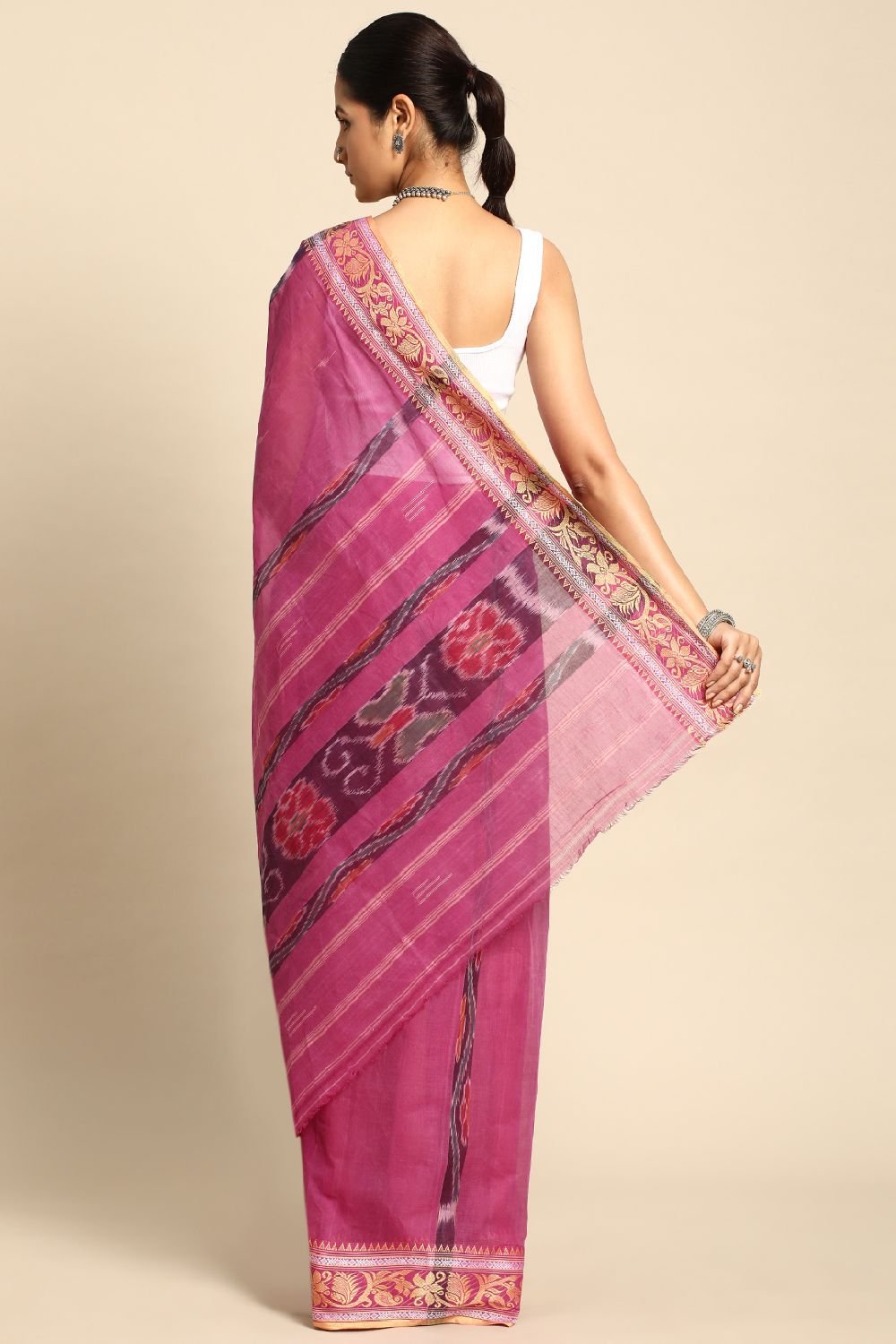 Pink Cotton Saree