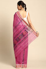 Pink Cotton Saree