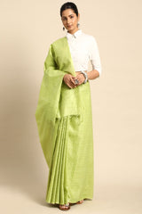 Green Silk Blend Saree