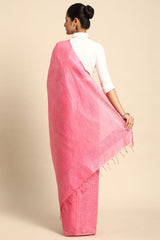 Pink Silk Blend Saree