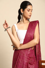 Pink Silk Blend Saree