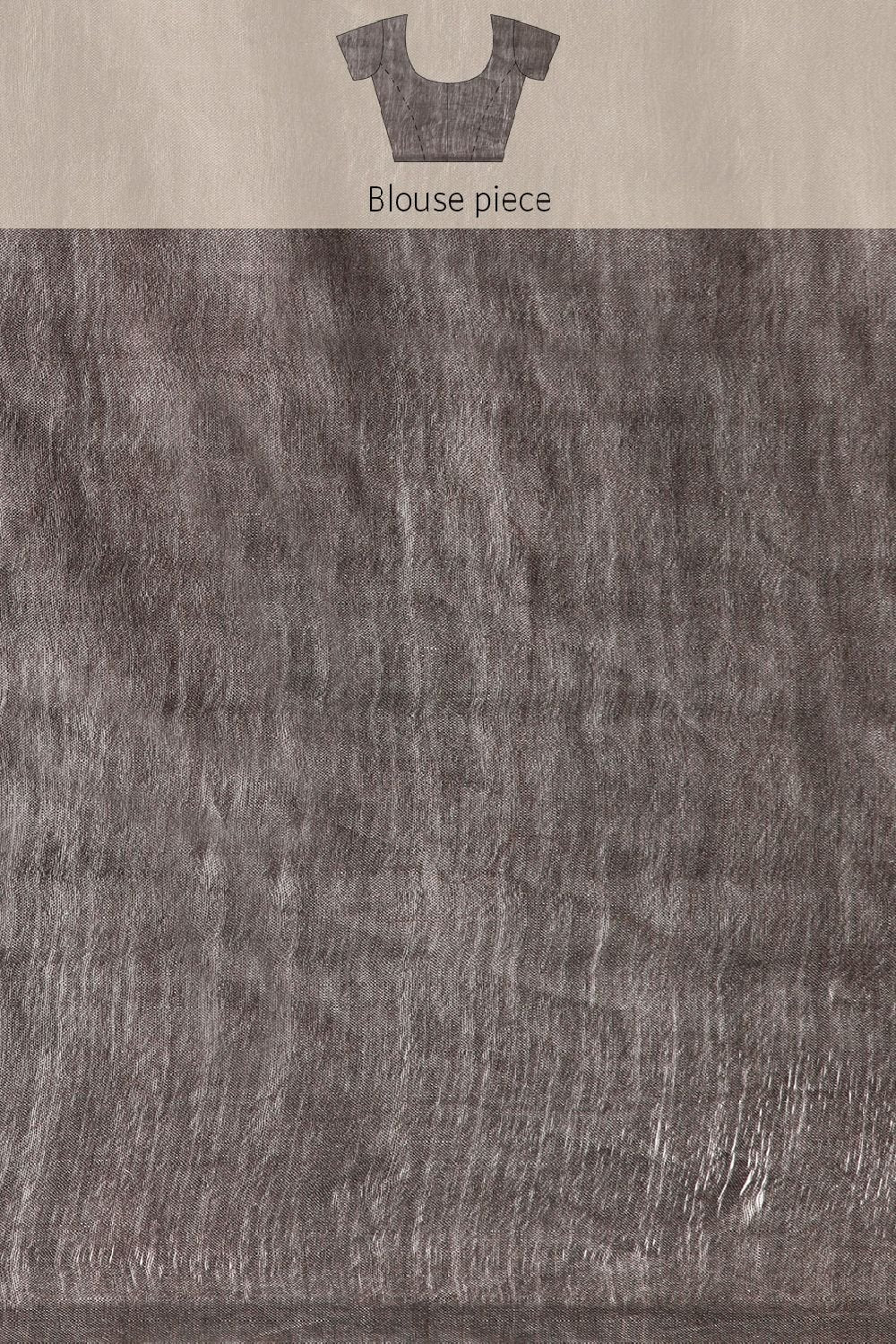 Grey Silk Blend Saree
